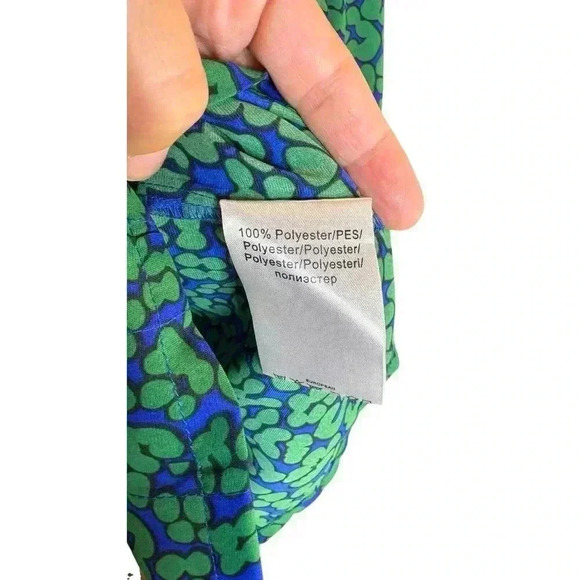 MARBLE Blue And Green Button Down Blouse Size Small - Picture 6 of 11